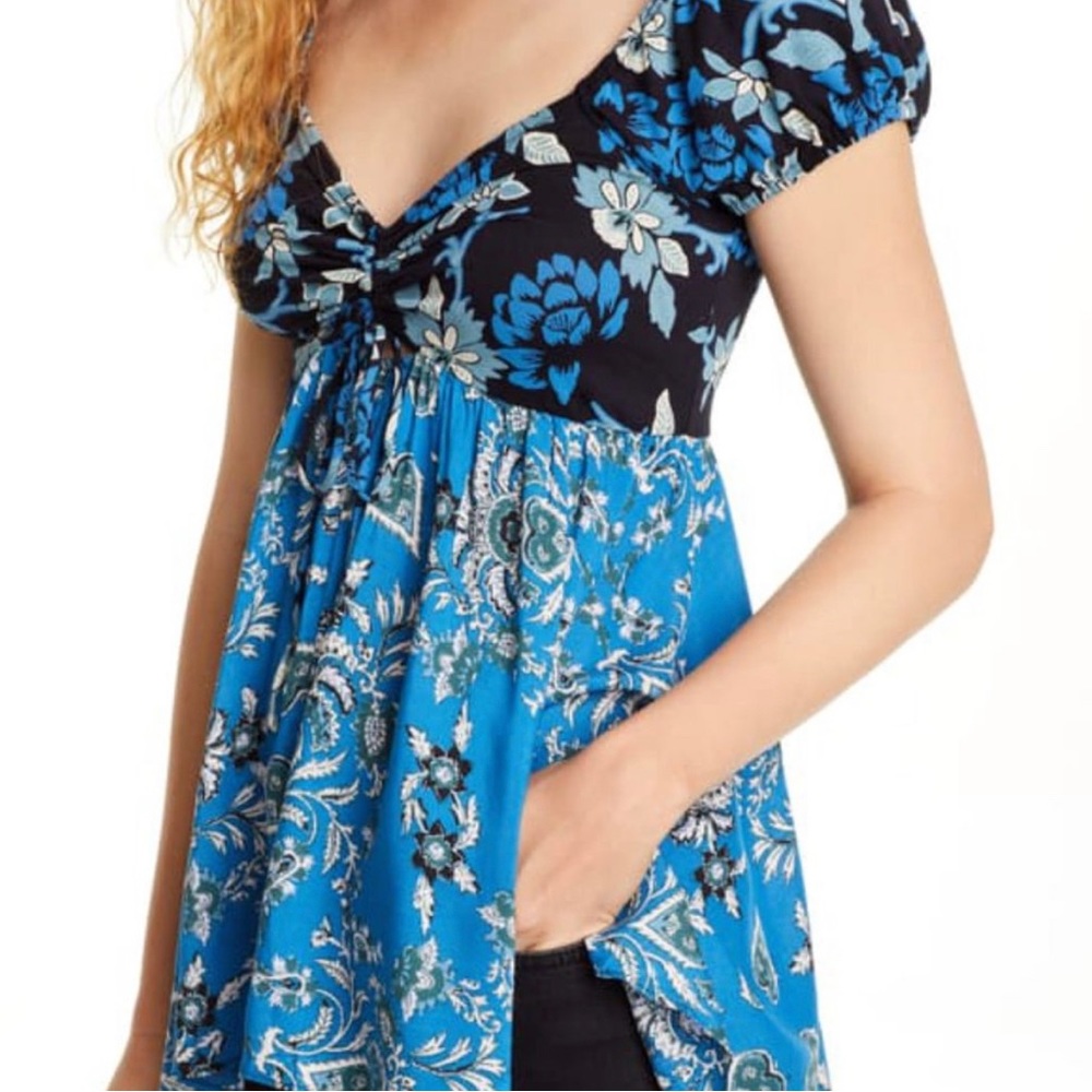 Free People Womens La Bamba Floral Baby Doll Pullover Top